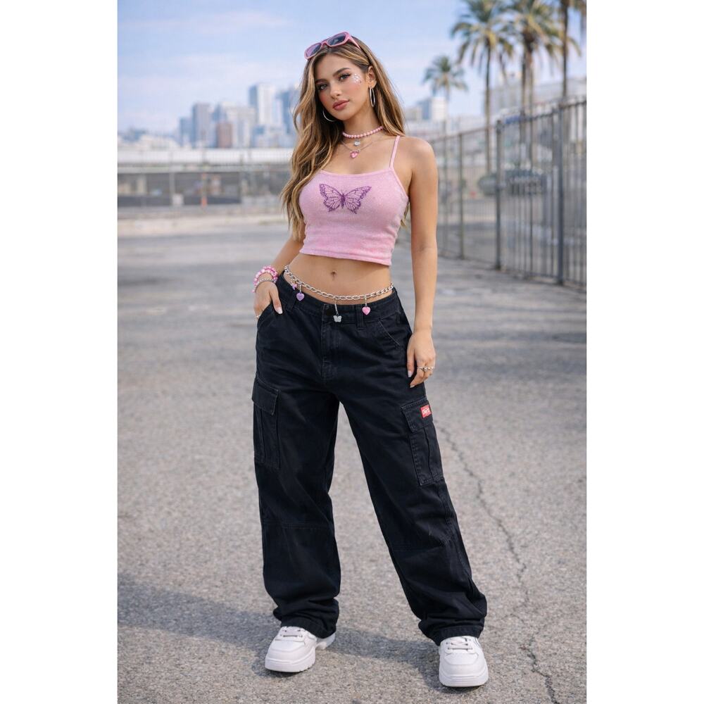 Dickies Black Cargo Pants Workwear Carpenter Y2K Grunge‎ Skater Streetwear Goth